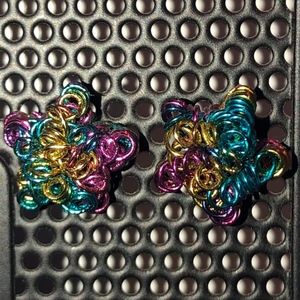 Multicolored Star Stud Earrings